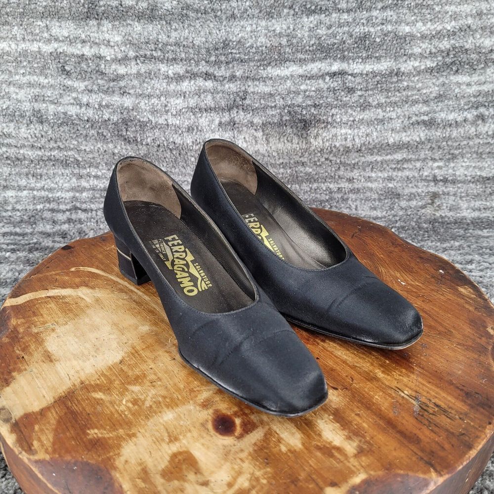 Salvatore Ferragamo Women Black Pumps Size 6 M Classic Dress Shoes Italy